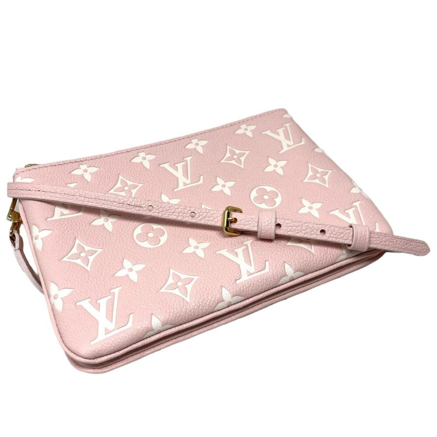 NEU Louis Vuitton Empreinte Umhängetasche mit doppeltem Reißverschluss und Monogramm in Candy Pink im Angebot 2