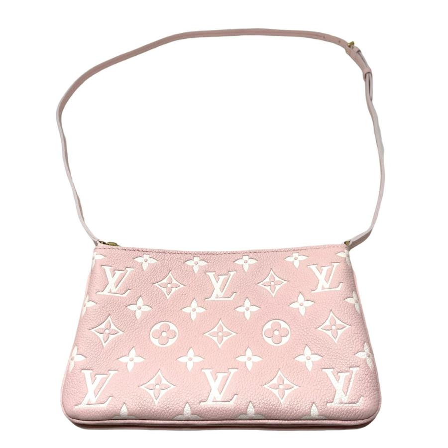 NEU Louis Vuitton Empreinte Umhängetasche mit doppeltem Reißverschluss und Monogramm in Candy Pink im Angebot 3