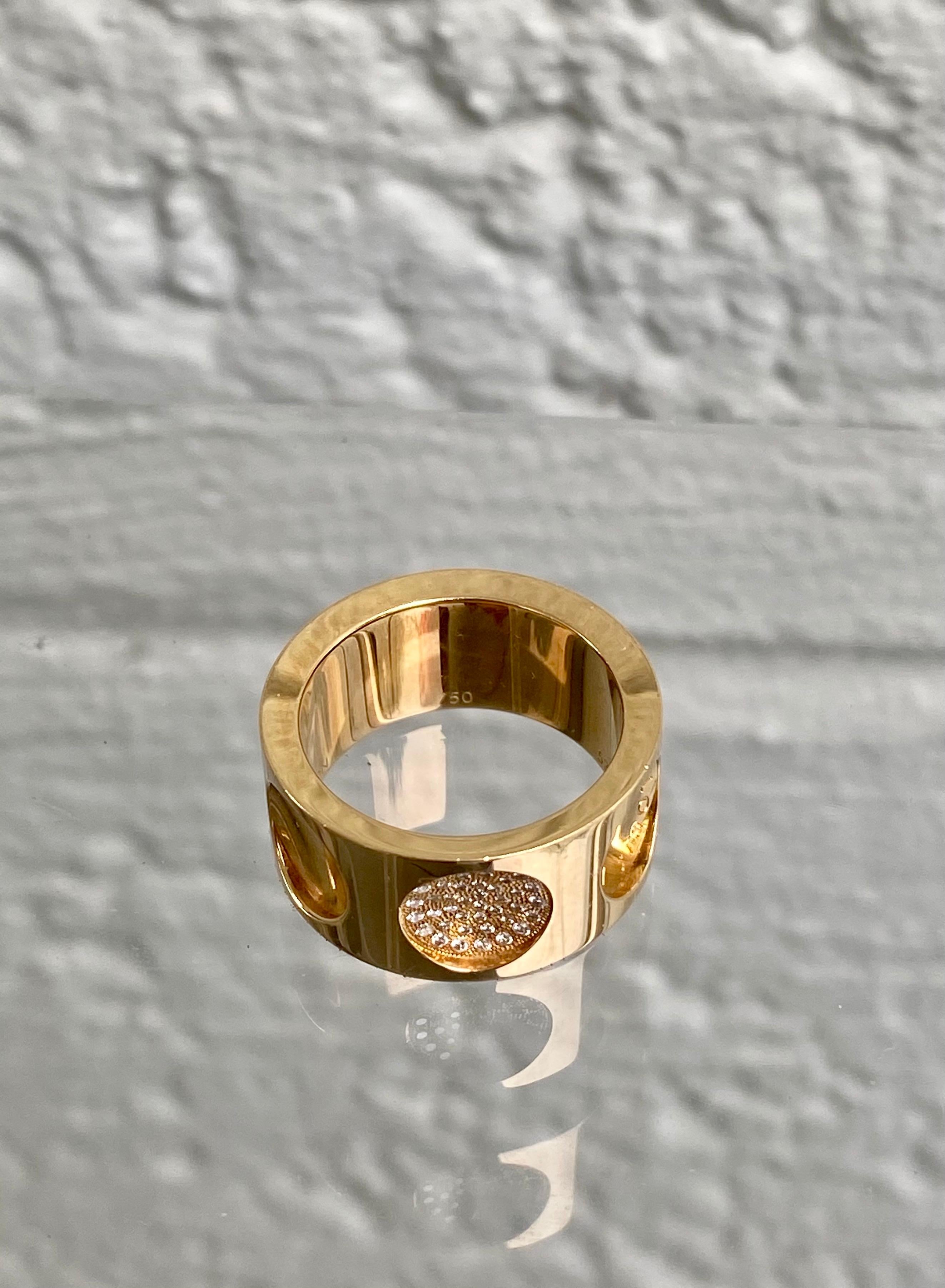 Round Cut New Louis Vuitton Empreinte 18k Gold Diamond Ring For Sale