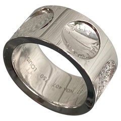 Louis Vuitton Empreinte Ring, White Gold Grey. Size 46