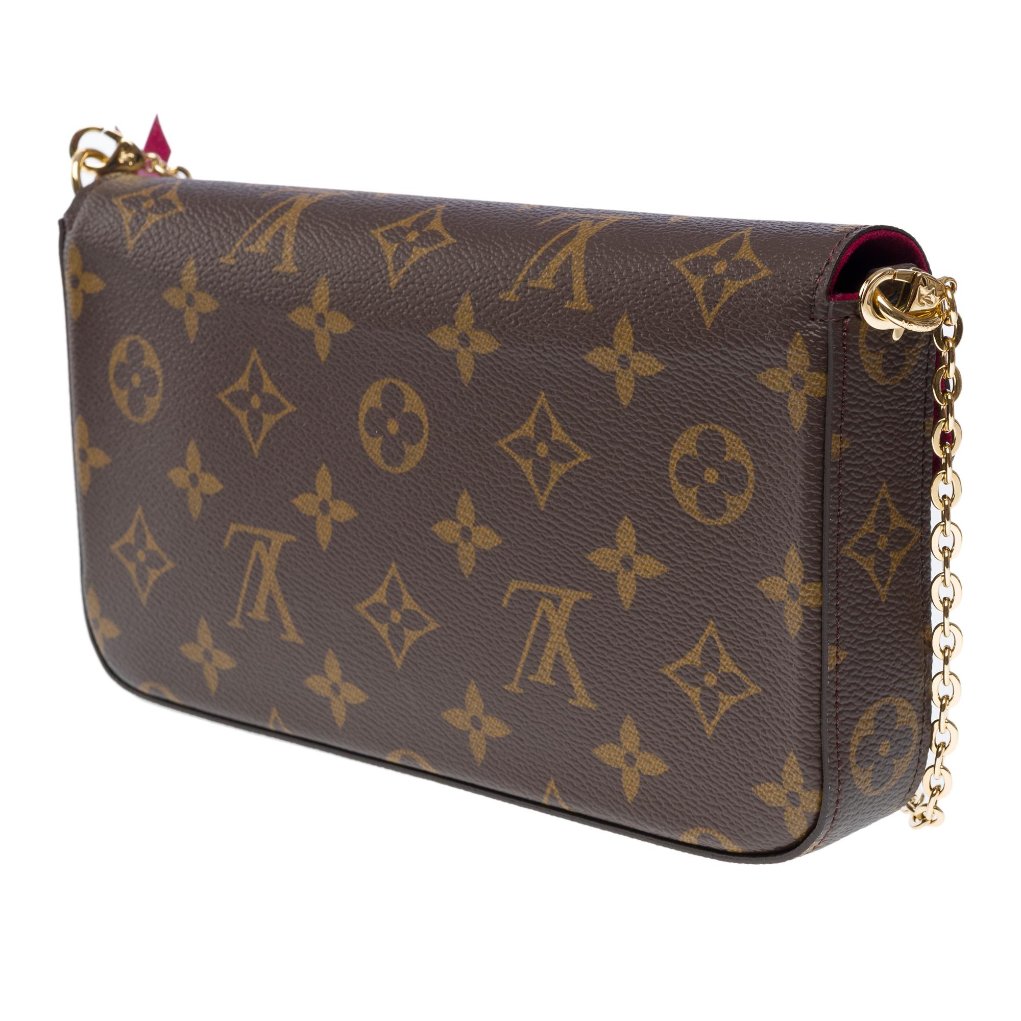 New Louis Vuitton Felicie Pochette shoulder bag in Brown Monogram Canvas, GHW 1