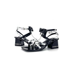 NEW Louis Vuitton Fornasetti 2021 LV Monogrammed Bow Block Heel Sandals 35.5