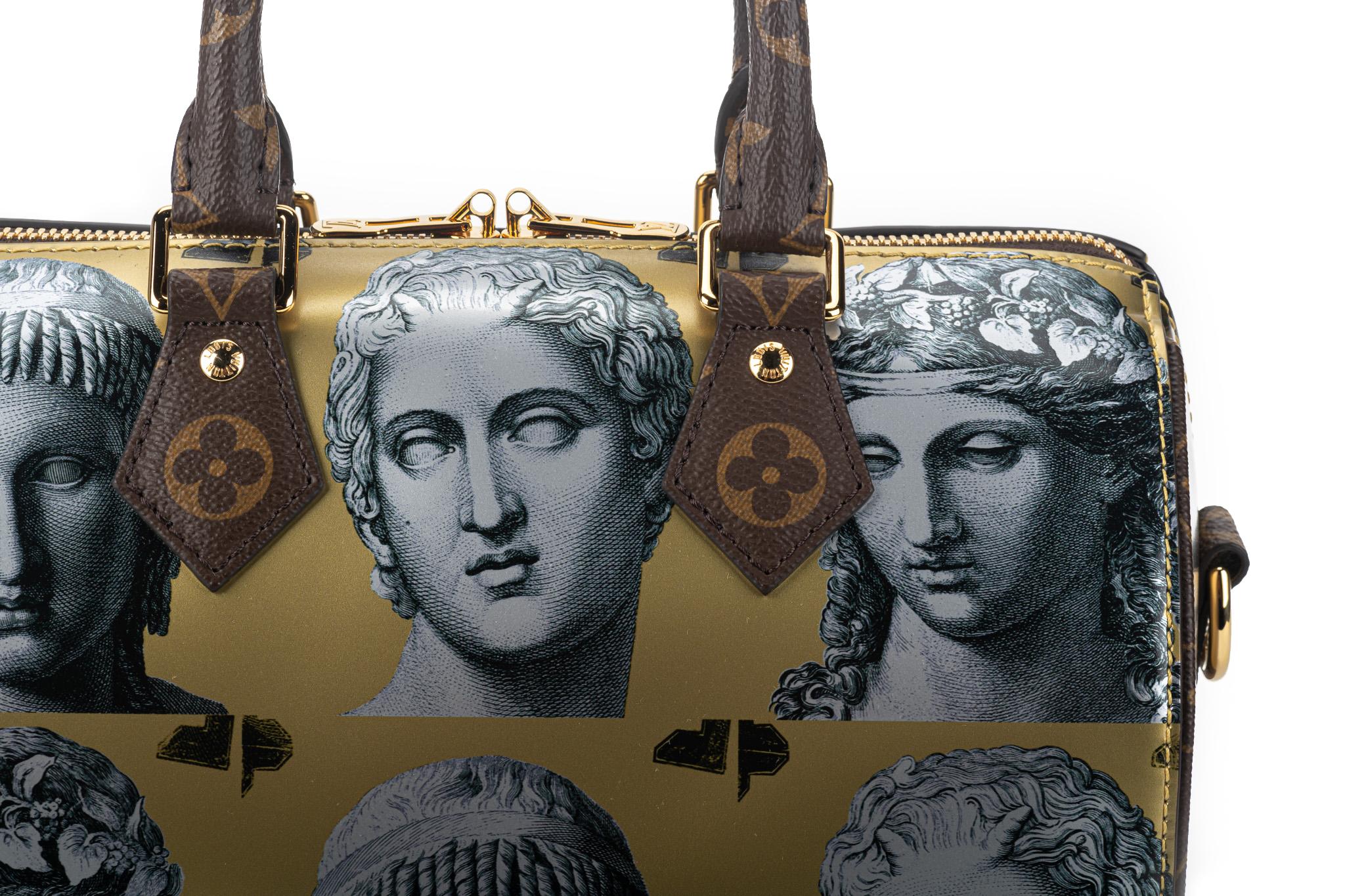 New Louis Vuitton Fornasetti Speedy 25 Bandouliere Bag with Box For Sale 5