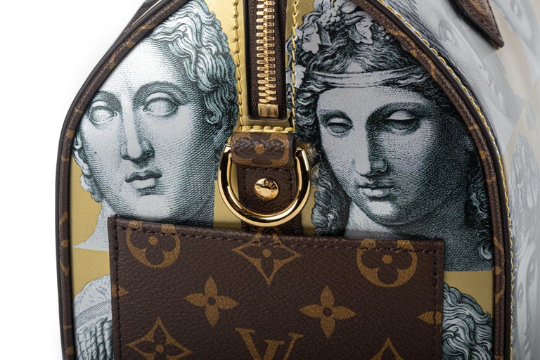 New Louis Vuitton Fornasetti Speedy 25 Bandouliere Bag with Box