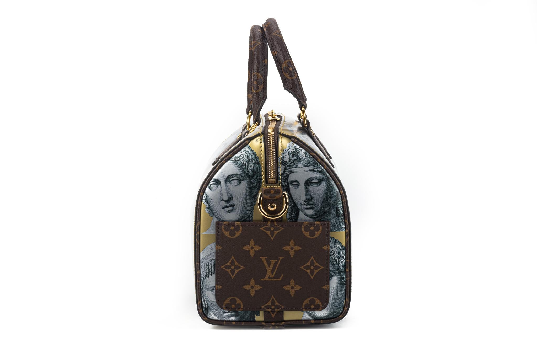 New Louis Vuitton Fornasetti Speedy 25 Bandouliere Bag with Box at ...