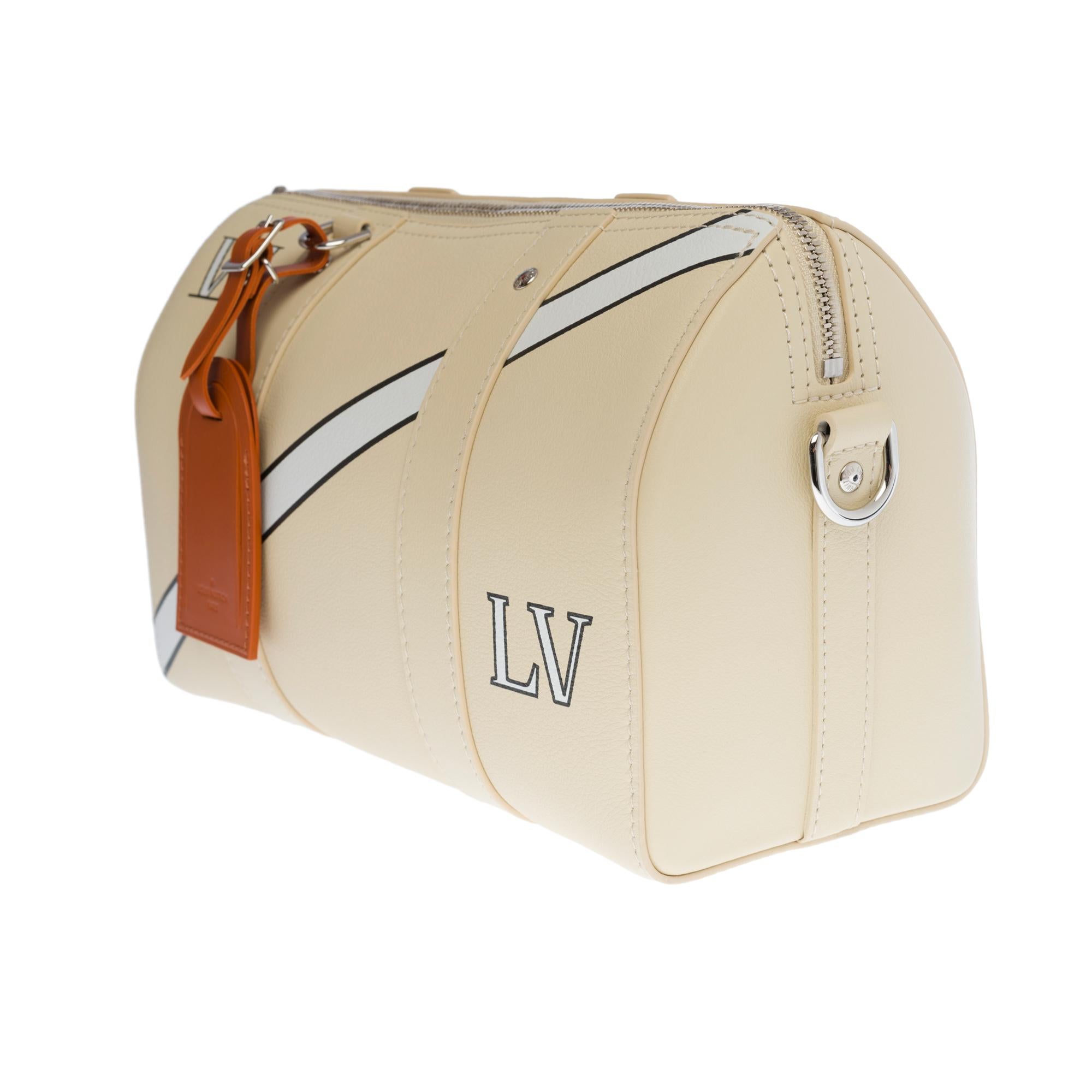 New-Louis Vuitton FW 2022 by Virgil Abloh- City Keepall in beige calf leather In New Condition For Sale In Paris, IDF