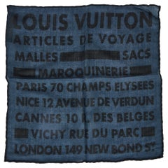 New Louis Vuitton Gray Cashmere Pocket Square Scarf