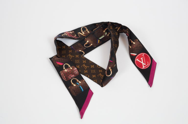 New Louis Vuitton Pink Dogs Monogram Silk Twilly Scarf at 1stDibs  lv  twilly scarf, louis vuitton twilly scarf, twilly louis vuitton