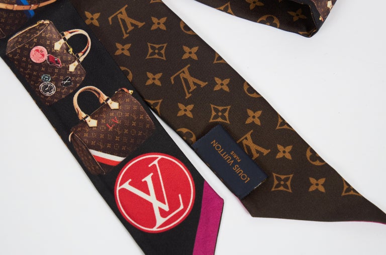 New Louis Vuitton Iconic Speedy Silk Twilly Scarf in Box at 1stDibs