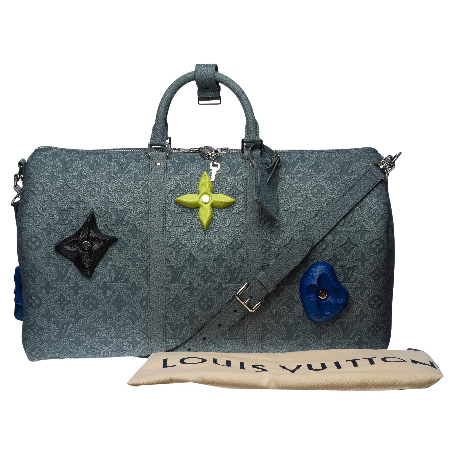 FWRD Renew Louis Vuitton Monogram Keepall Bandouliere 50 Weekend Bag in Blue