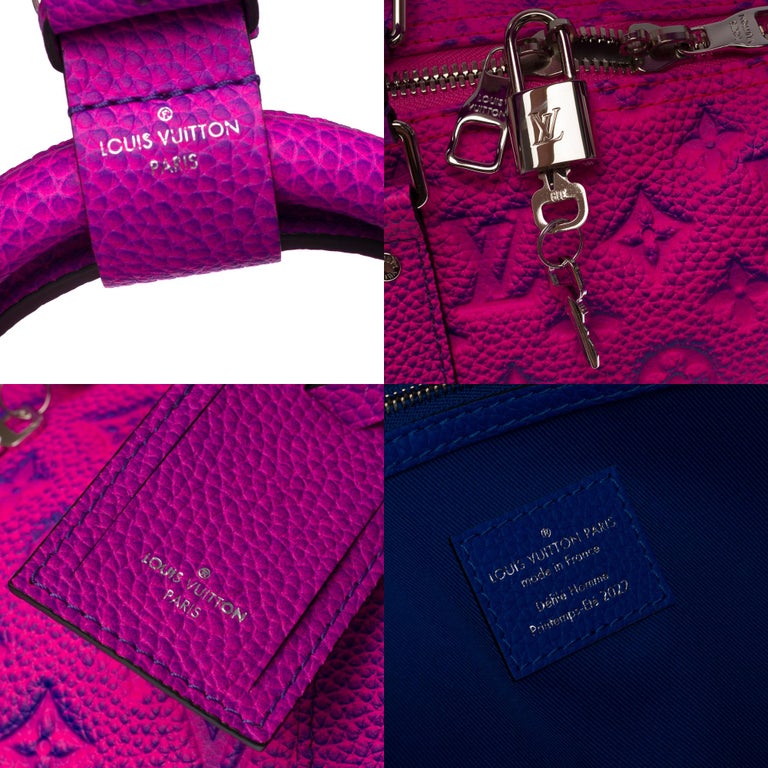 NEW-Louis Vuitton keepall 50 strap Travel bag Spray in Pink/Blue / Virgil  Abloh at 1stDibs