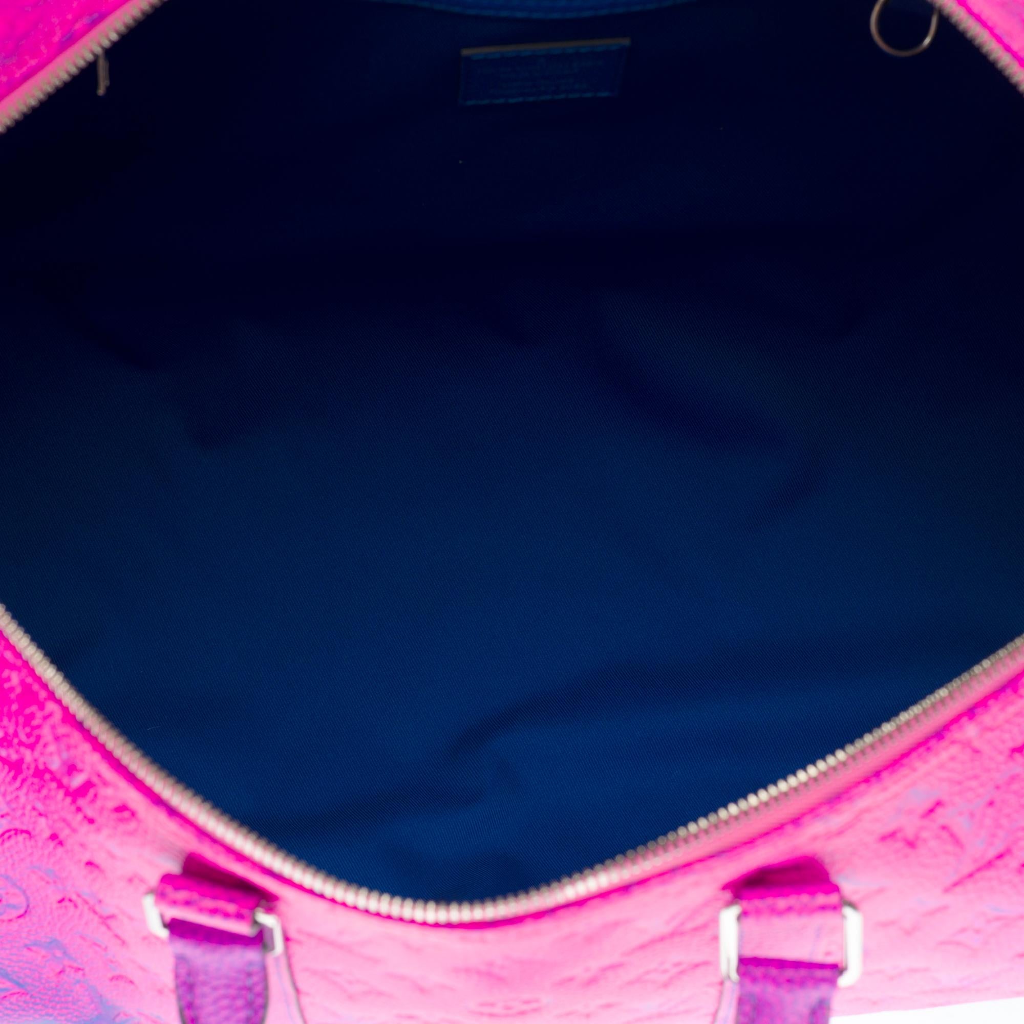 Purple NEW-Louis Vuitton keepall 50 strap Travel bag Spray in Pink/Blue / Virgil Abloh