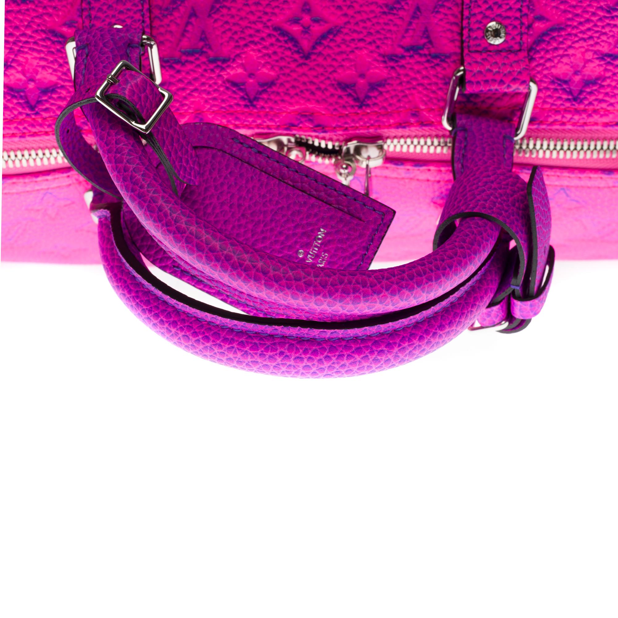 Women's or Men's NEW-Louis Vuitton keepall 50 strap Travel bag Spray in Pink/Blue / Virgil Abloh