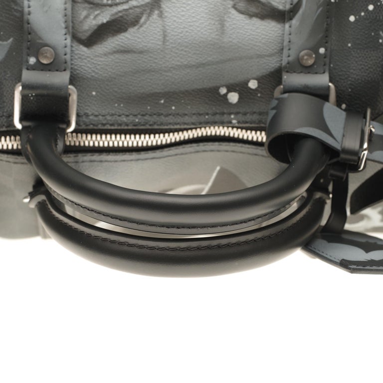 NEW Louis Vuitton Keepall 55 damier graphite strap customized  