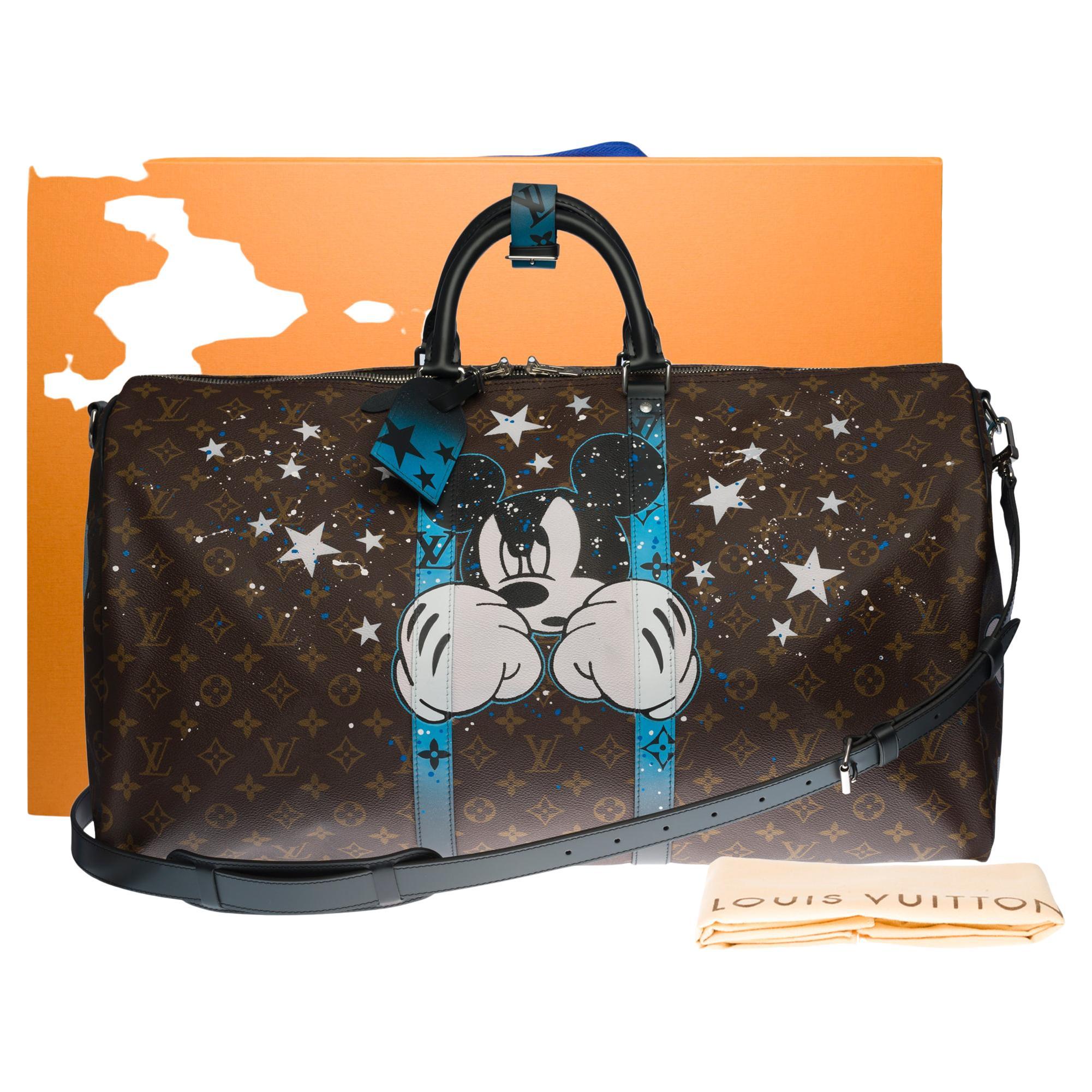 New Customized Louis Vuitton Keepall 55 Macassar FIGHT CLUB strap Travel  bag For Sale at 1stDibs