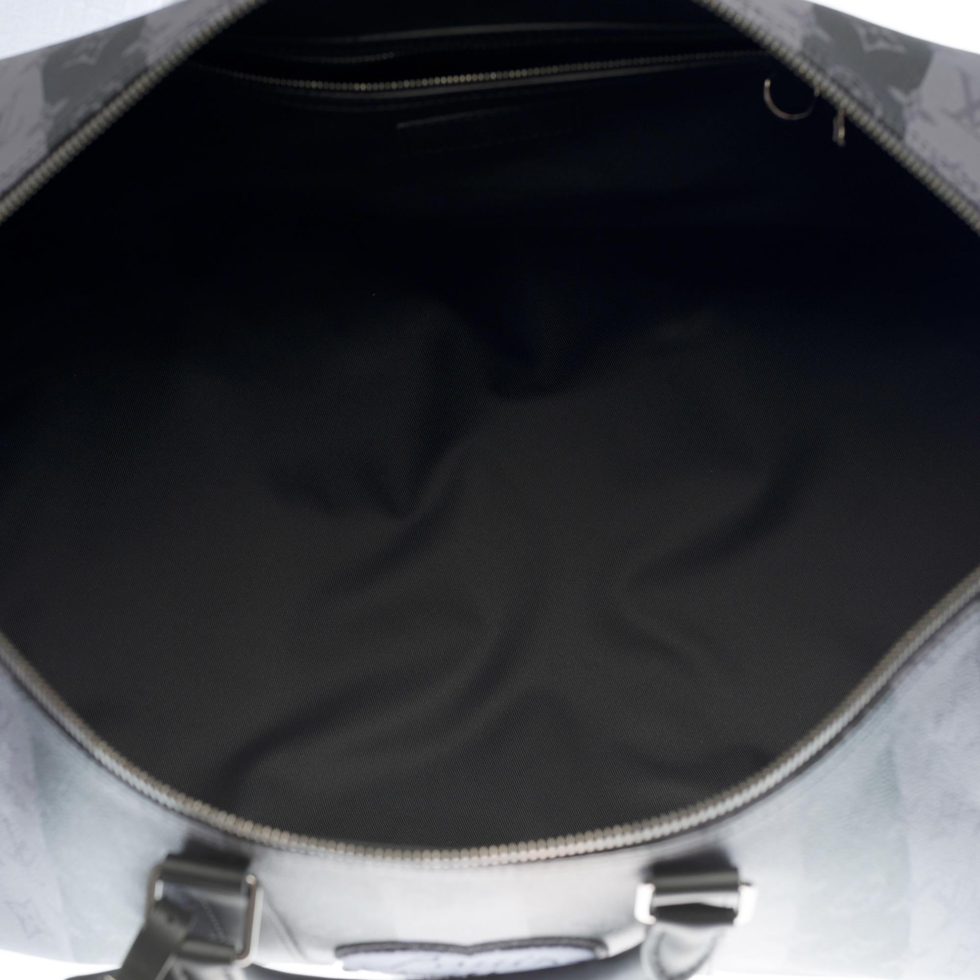 NEW-Louis Vuitton keepall 55 strap Travel bag in Stripes canvas by Abloh/Nigo 2