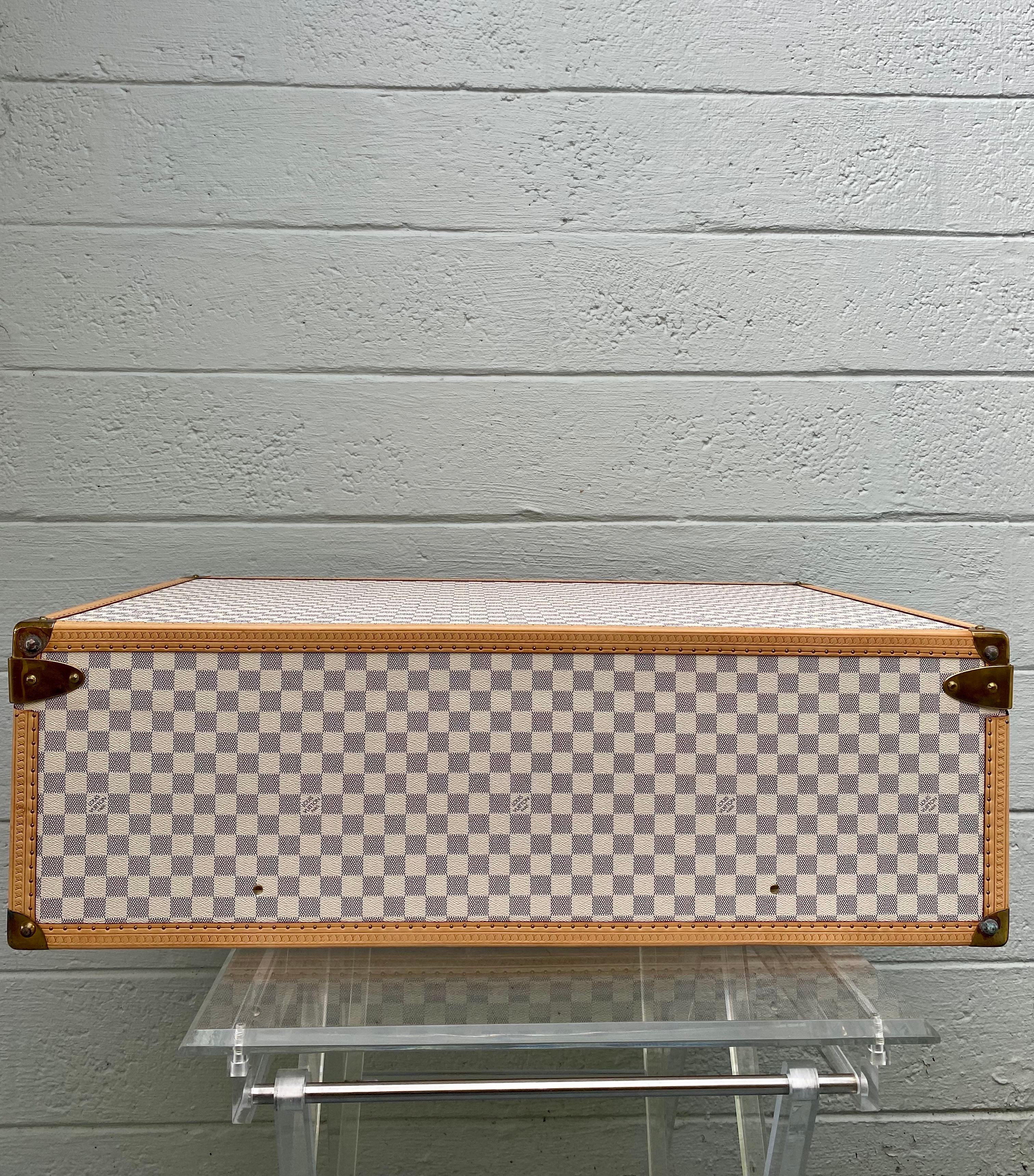 New Louis Vuitton Limited Edition Alzer Damier Azur Rare Travel Trunk 70cm 2