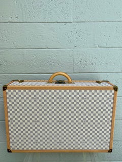 New Louis Vuitton Limited Edition Alzer Damier Azur Rare Travel Trunk 75cm