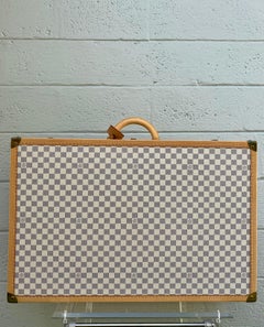 New Louis Vuitton Limited Edition Alzer Damier Azur Rare Travel Trunk 80cm