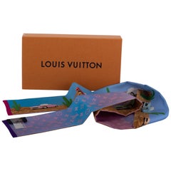 Louis Vuitton BNIB Blue Hearts Silk Twilly For Sale at 1stDibs