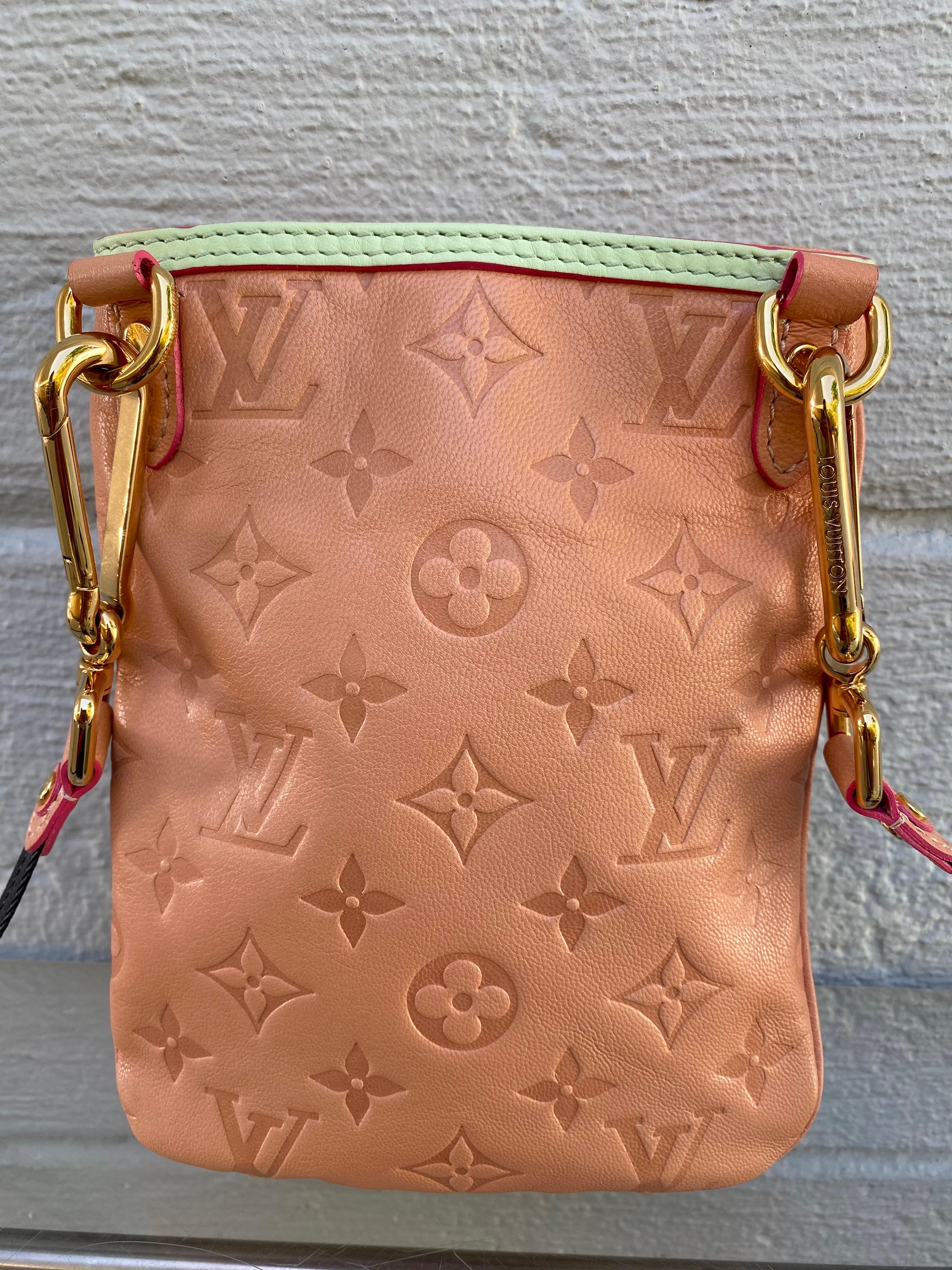 Beige New Louis Vuitton Limited Edition Leather Underground Flat Crossbody Bag