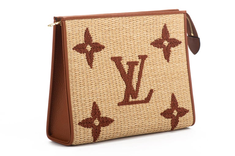 New Louis Vuitton Limited Edition Raffia Clutch Bag