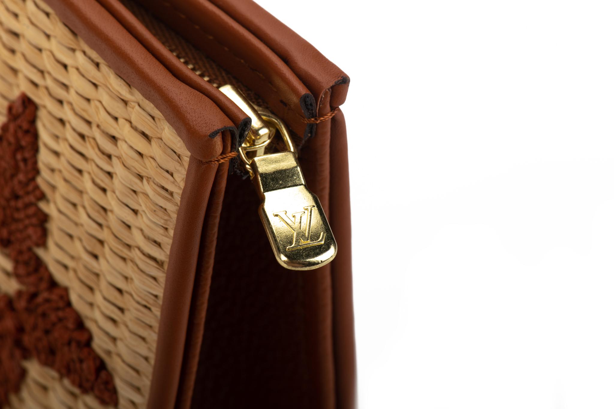 New Louis Vuitton Limited Edition Raffia Clutch Bag 1
