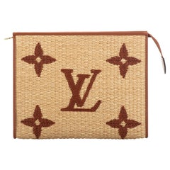 New Louis Vuitton Limited Edition Raffia Clutch Bag
