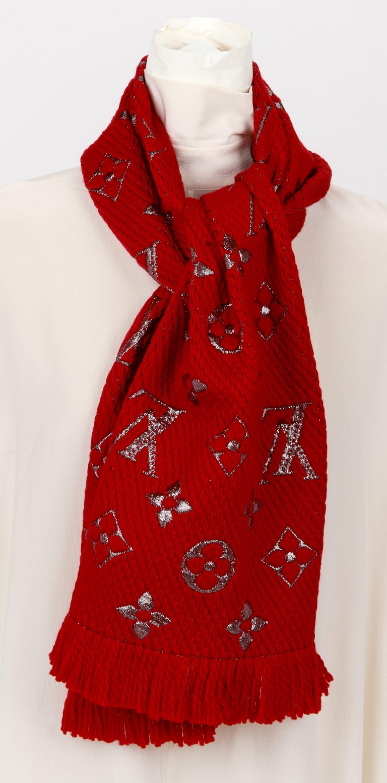 Red Louis Vuitton Scarf - 16 For Sale on 1stDibs  louis vuitton red scarf,  loui vitton scarf, louis vuitton scarf price