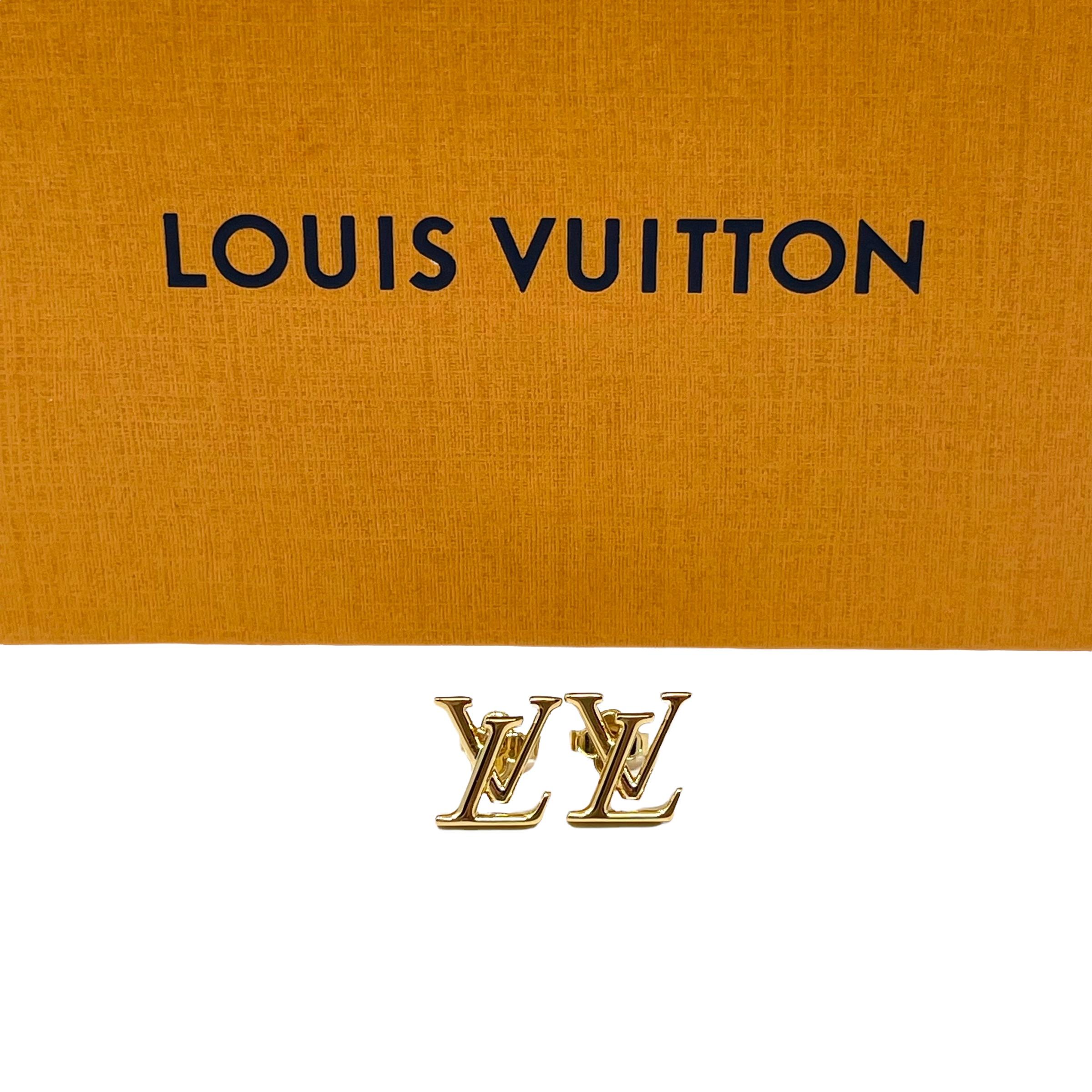 NEW Louis Vuitton LV Iconic Earrings Gold Hardware Cruise Collection M00610 For Sale 5