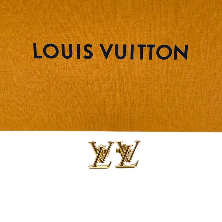  LOUIS VUITTON M00610 Bookle, Dreil LV Iconic Earrings, Gold,  Women's, Genuine Gift Box, Shop Bag Included : Clothing, Shoes & Jewelry