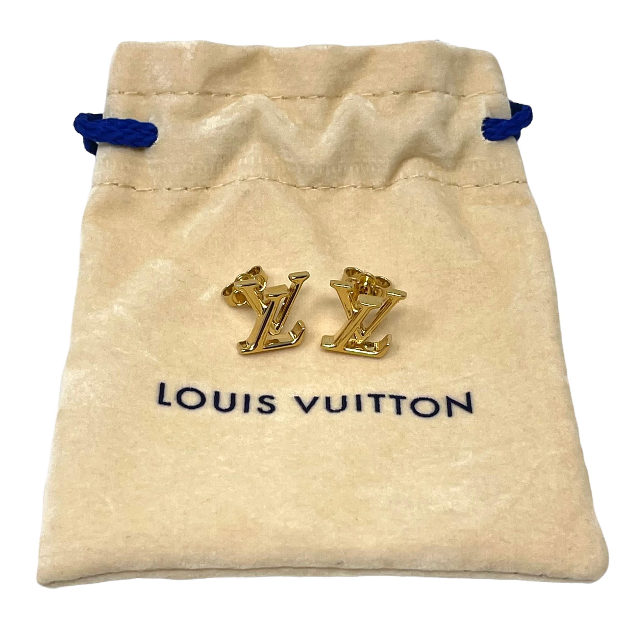 NEW Louis Vuitton LV Iconic Earrings Gold Hardware Cruise Collection M00610 For Sale 6