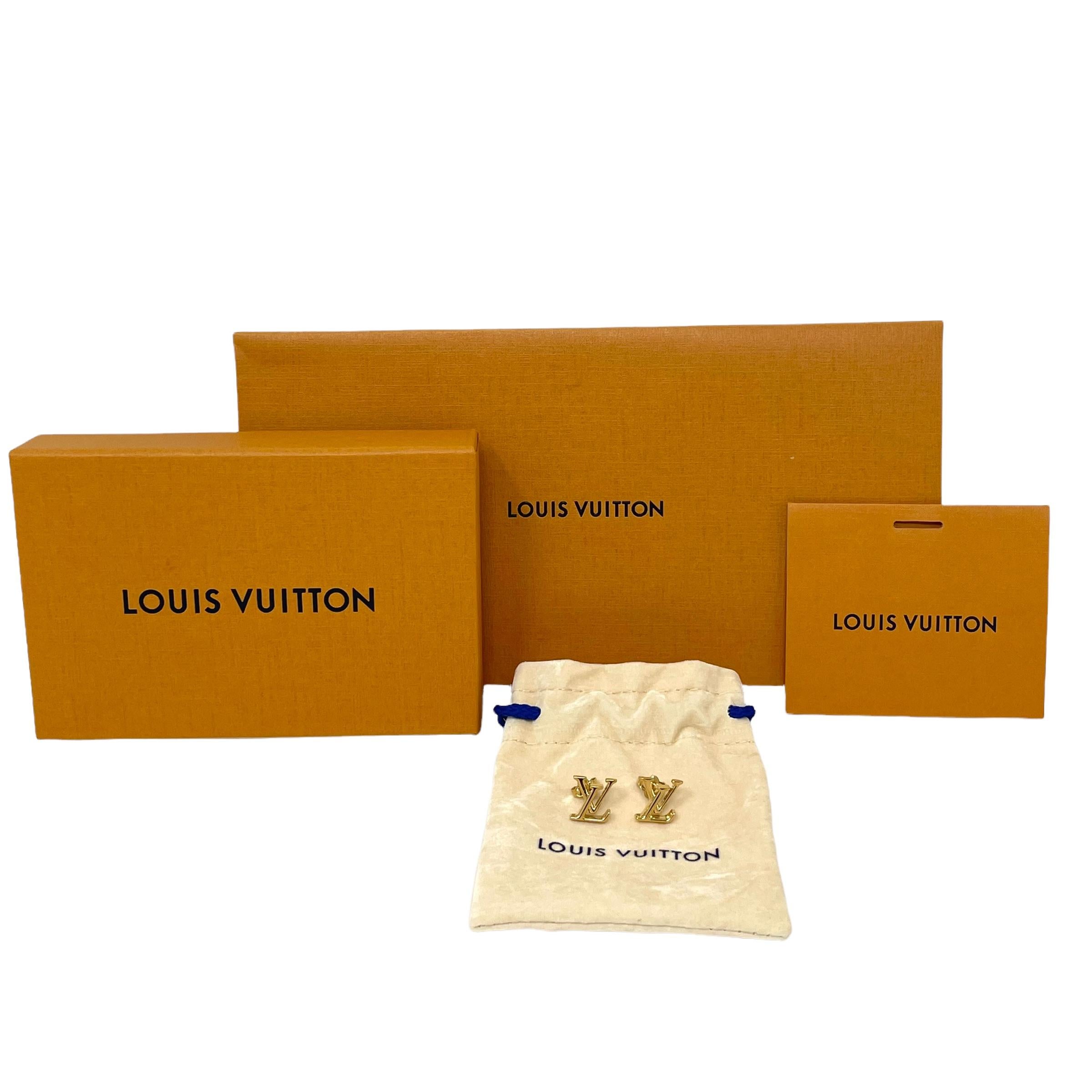NEW Louis Vuitton LV Iconic Earrings Gold Hardware Cruise Collection M00610 For Sale 11