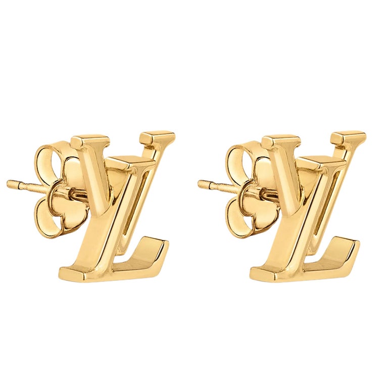 Louis Vuitton M00774 LV Eclipse Earrings, Gold, One Size