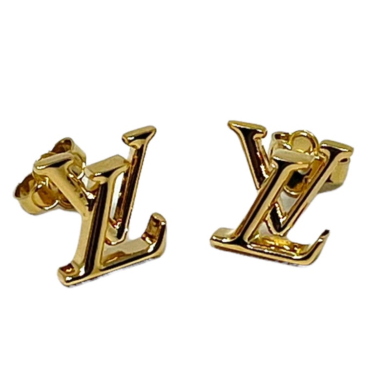 Louis Vuitton LV Iconic Flower Earrings Golden Metal