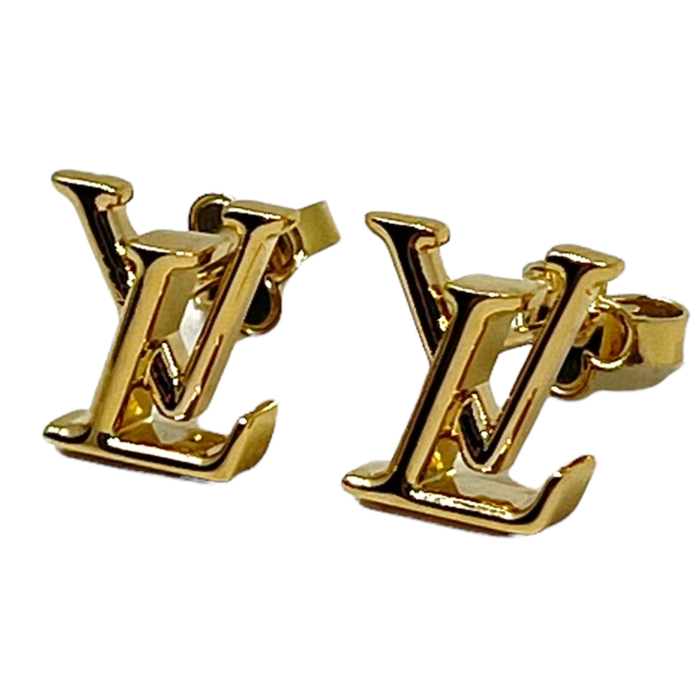 Women's NEW Louis Vuitton LV Iconic Earrings Gold Hardware Cruise Collection M00610 For Sale