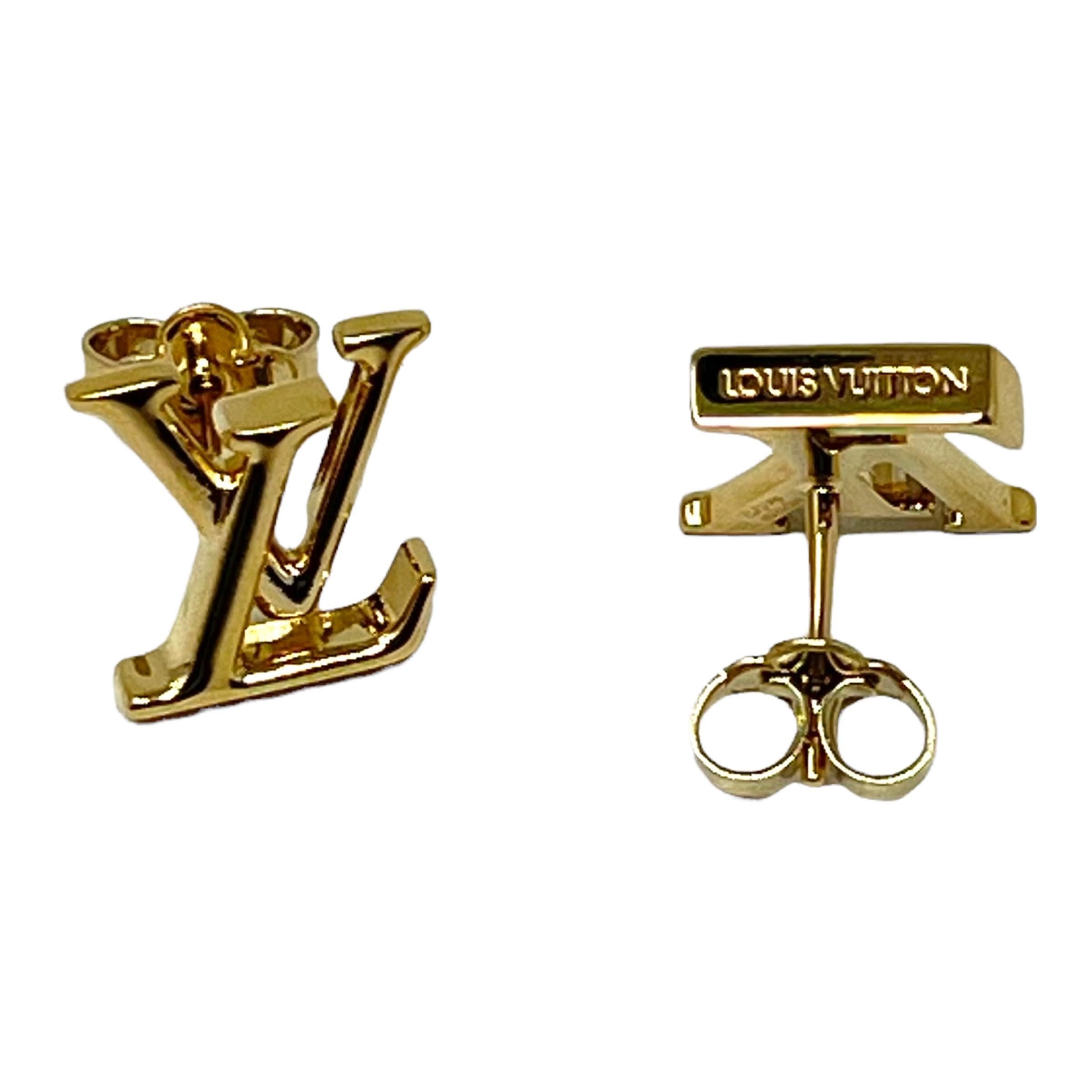 NEW Louis Vuitton LV Iconic Earrings Gold Hardware Cruise Collection M00610 For Sale 1