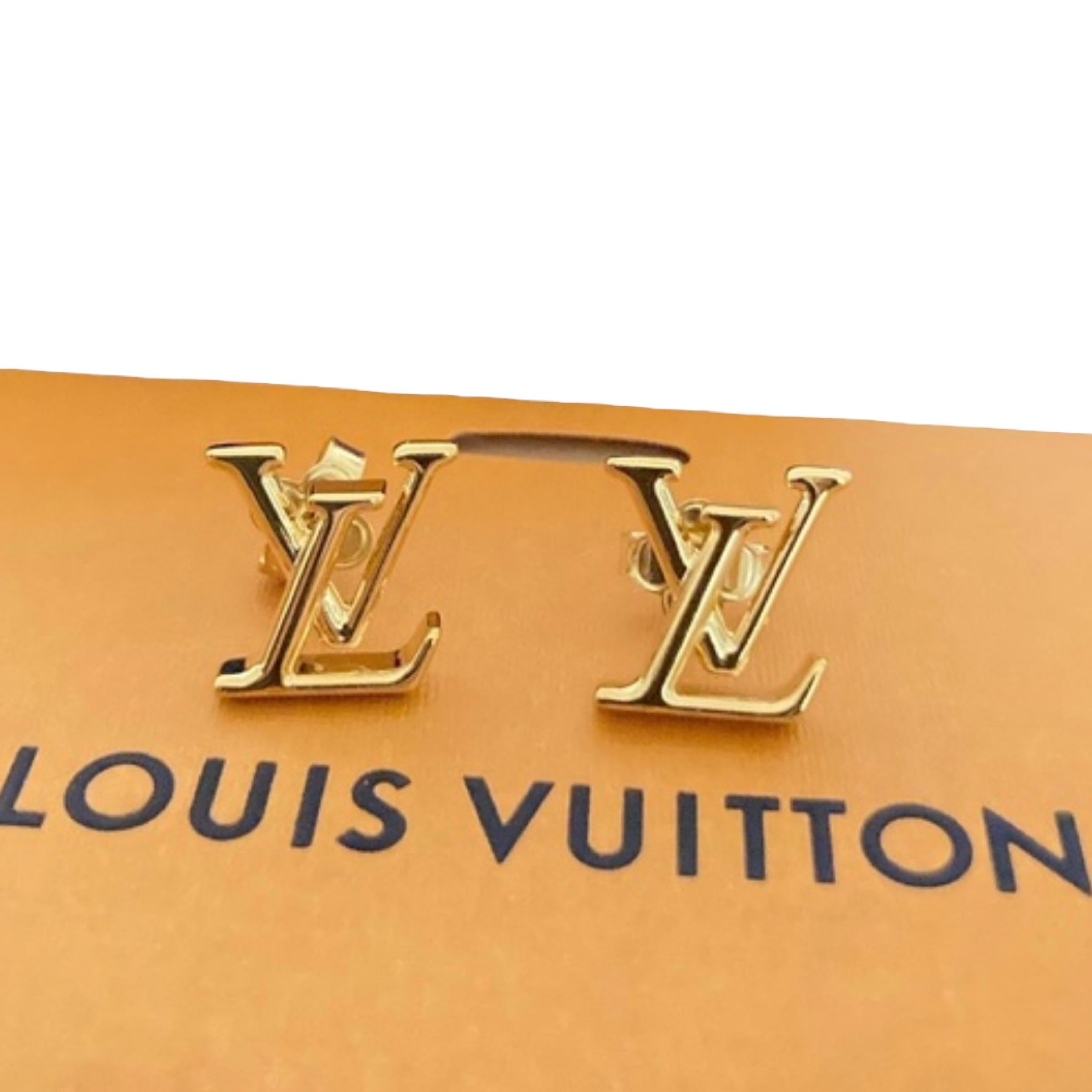 NEW Louis Vuitton LV Iconic Earrings Gold Hardware Cruise Collection M00610 For Sale 3
