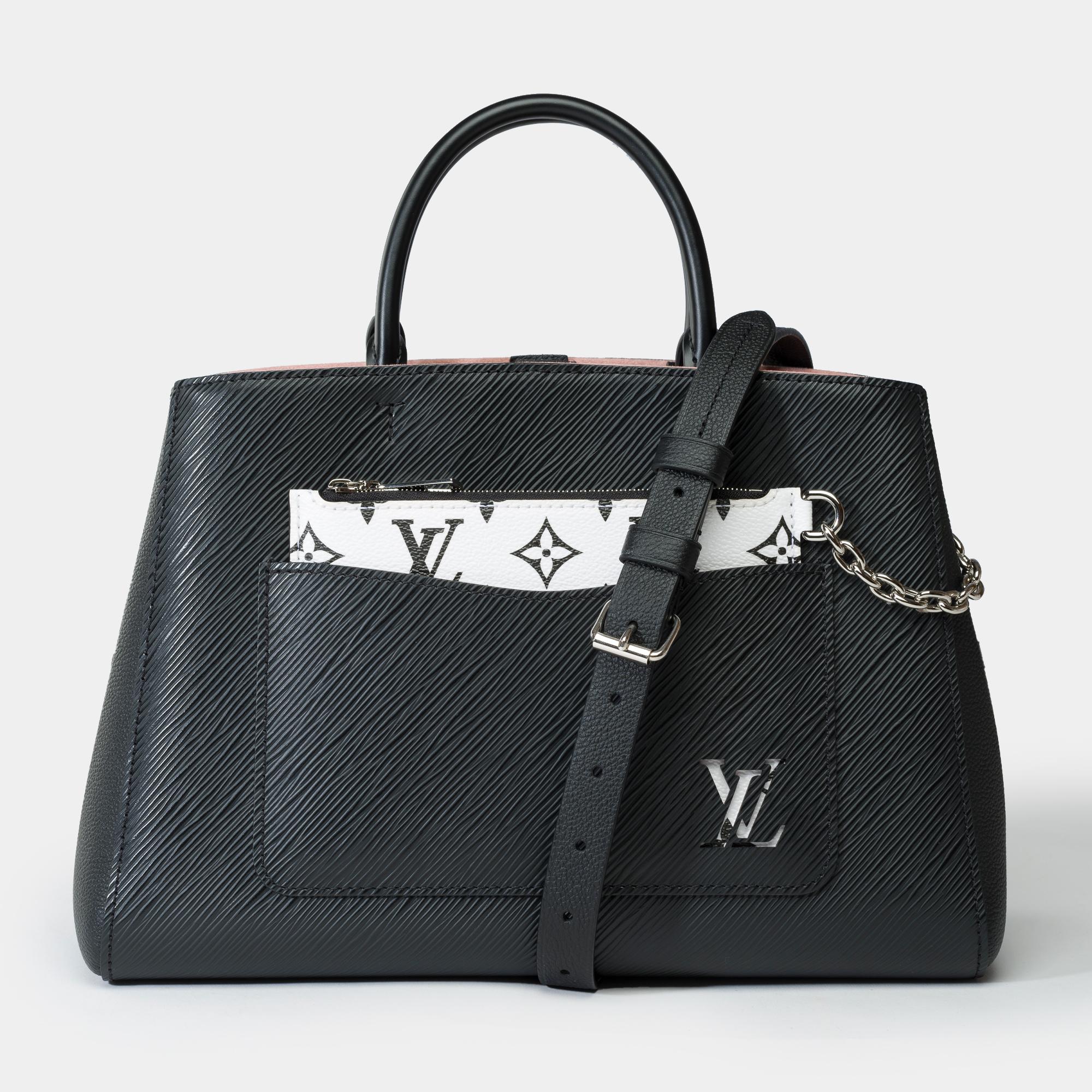 Black New Louis Vuitton Marelle MM handbag strap in black epi leather, GHW For Sale