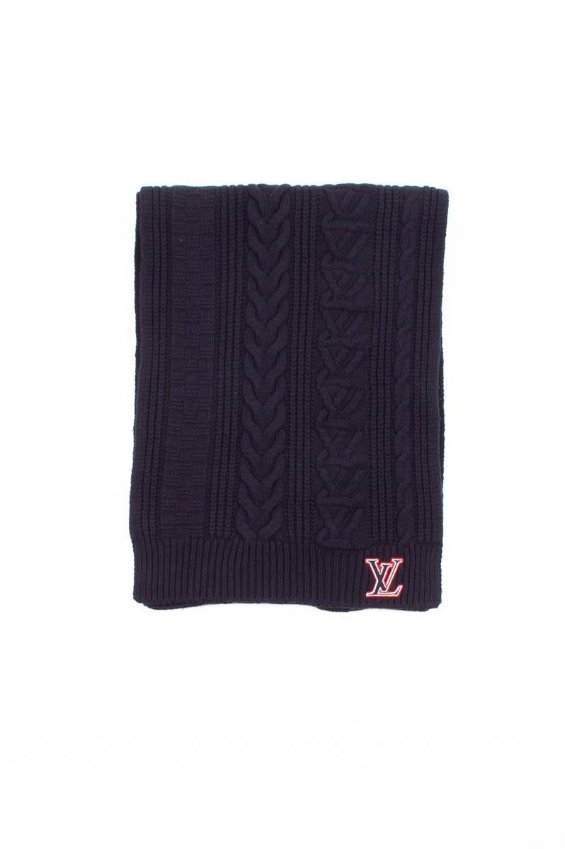 New Louis Vuitton Men LV Logo Echarpes Heavy Knitted Scarf For