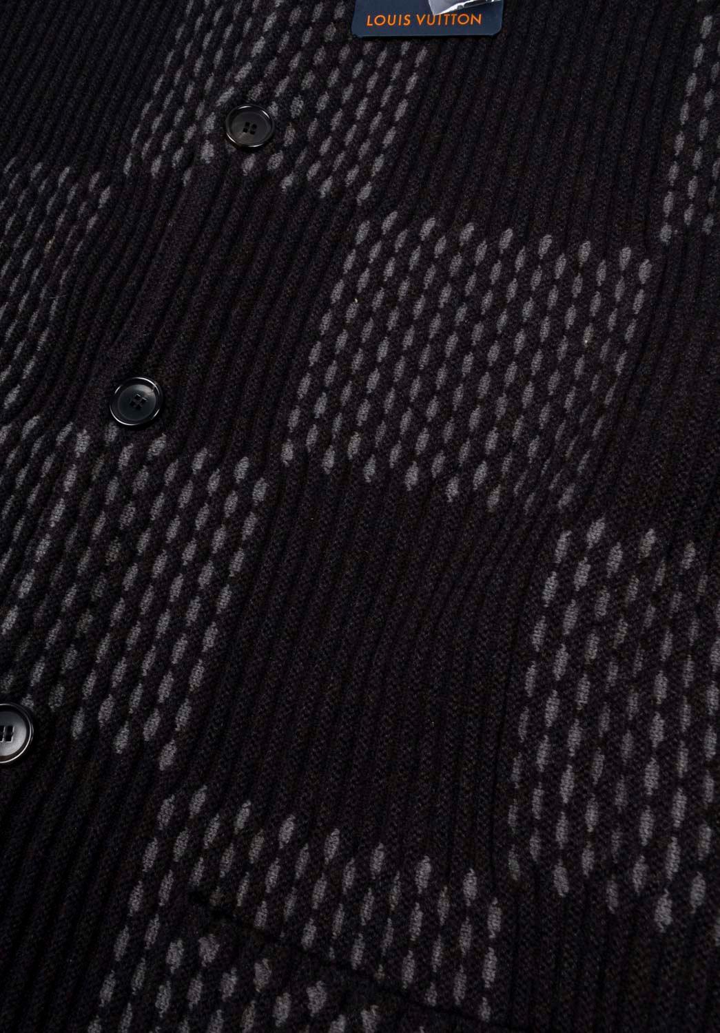 Noir New Louis Vuitton Men Sweater Nigo Cardigan Size M, S1206 en vente