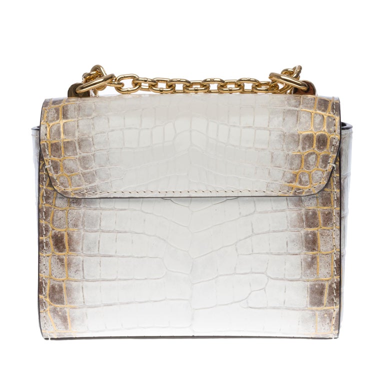 Women's NEW Louis Vuitton Mini Twist shoulder bag in White Crocodile leather and GHW For Sale