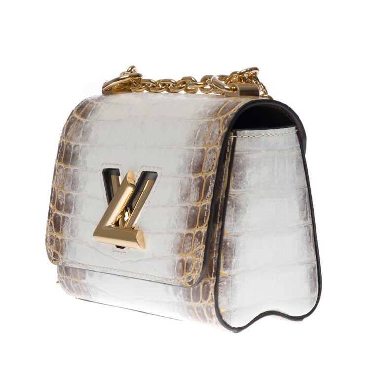 NEW Louis Vuitton Mini Twist shoulder bag in White Crocodile leather and GHW For Sale 1