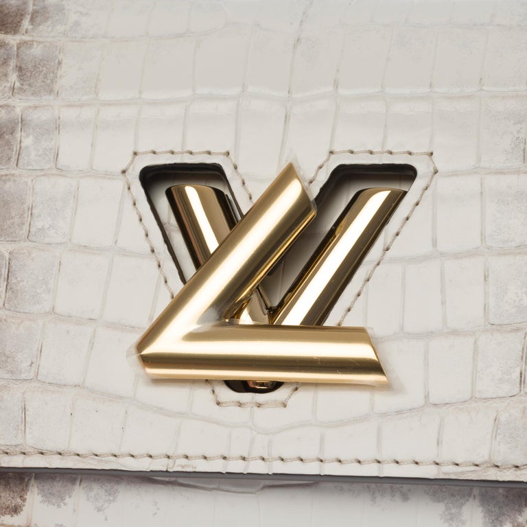 NEW Louis Vuitton Mini Twist shoulder bag in White Crocodile leather and GHW For Sale 3