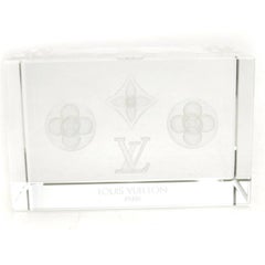 NEW! Louis Vuitton Monogram Crystal Cube Desk Table Paper Weight in Box