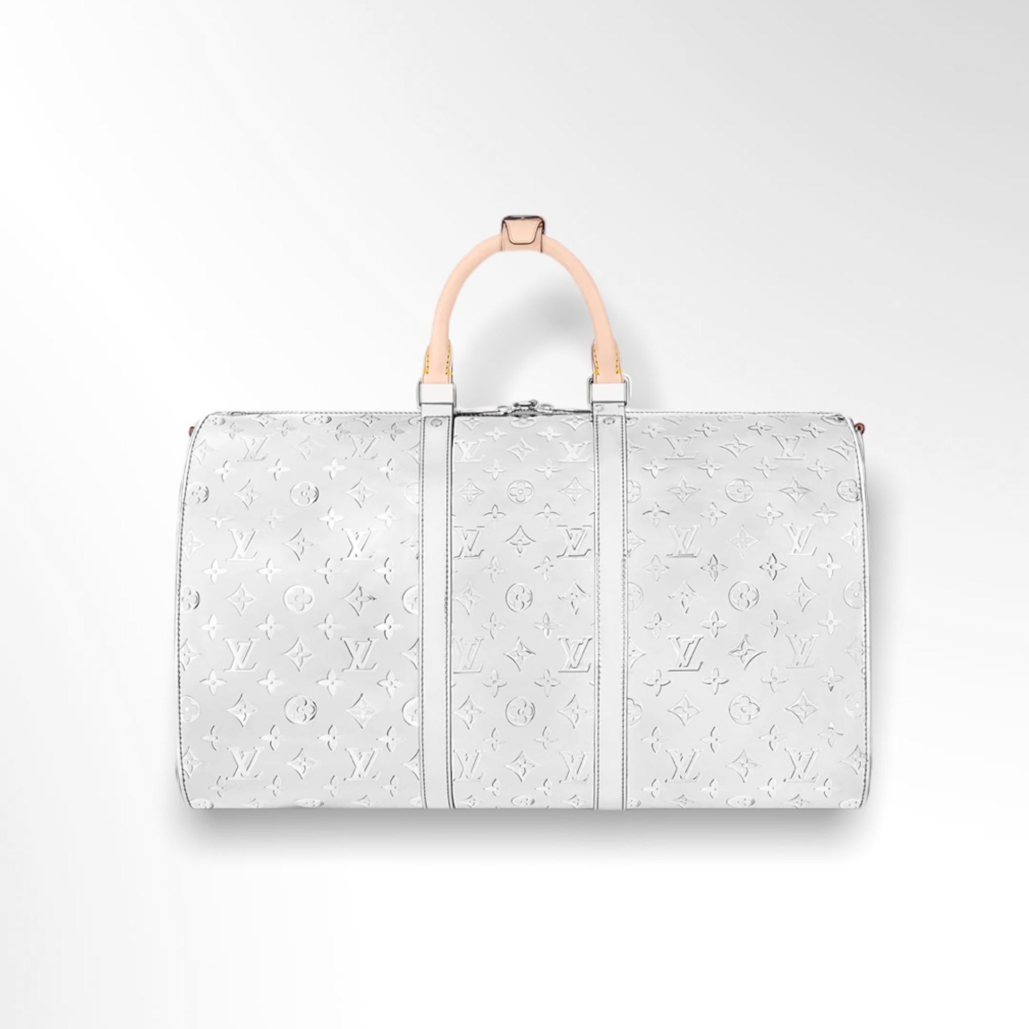 Women's or Men's NEW Louis Vuitton Monogram Mirror Canvas LV Logo Keepall 50 Weekender Duffle Bag