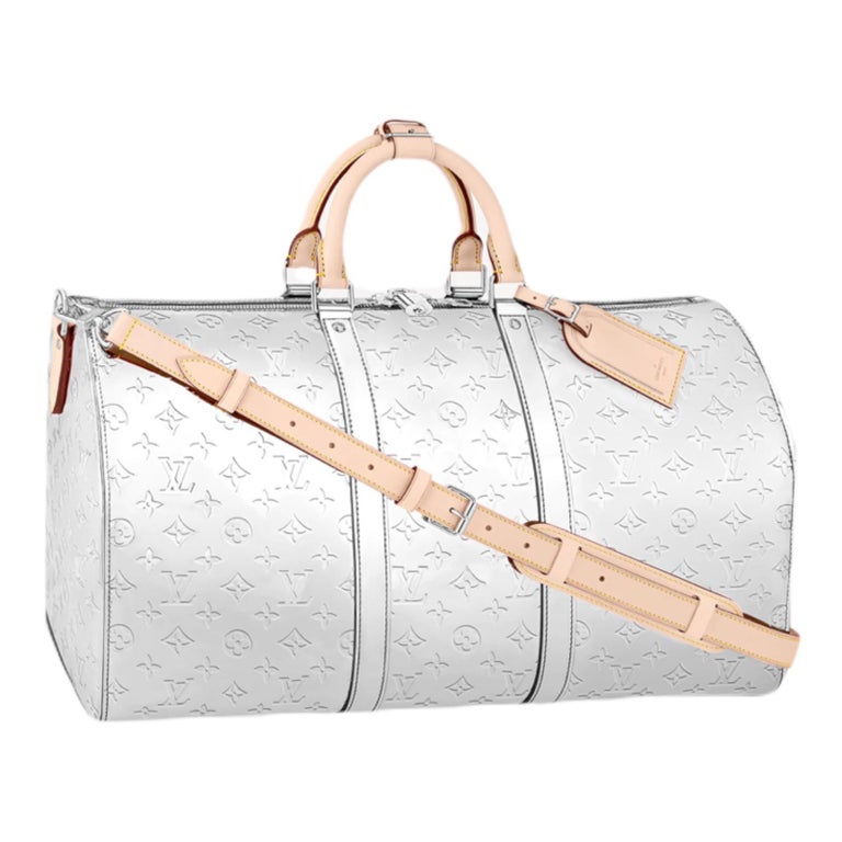 NEW Louis Vuitton Monogram Mirror Canvas LV Logo Keepall 50 Weekender Duffle  Bag at 1stDibs