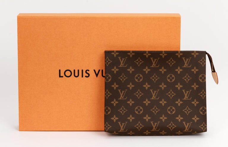 Clutch Bag Case Card Visit Louis Vuitton Stationery Orange Black France  N7229
