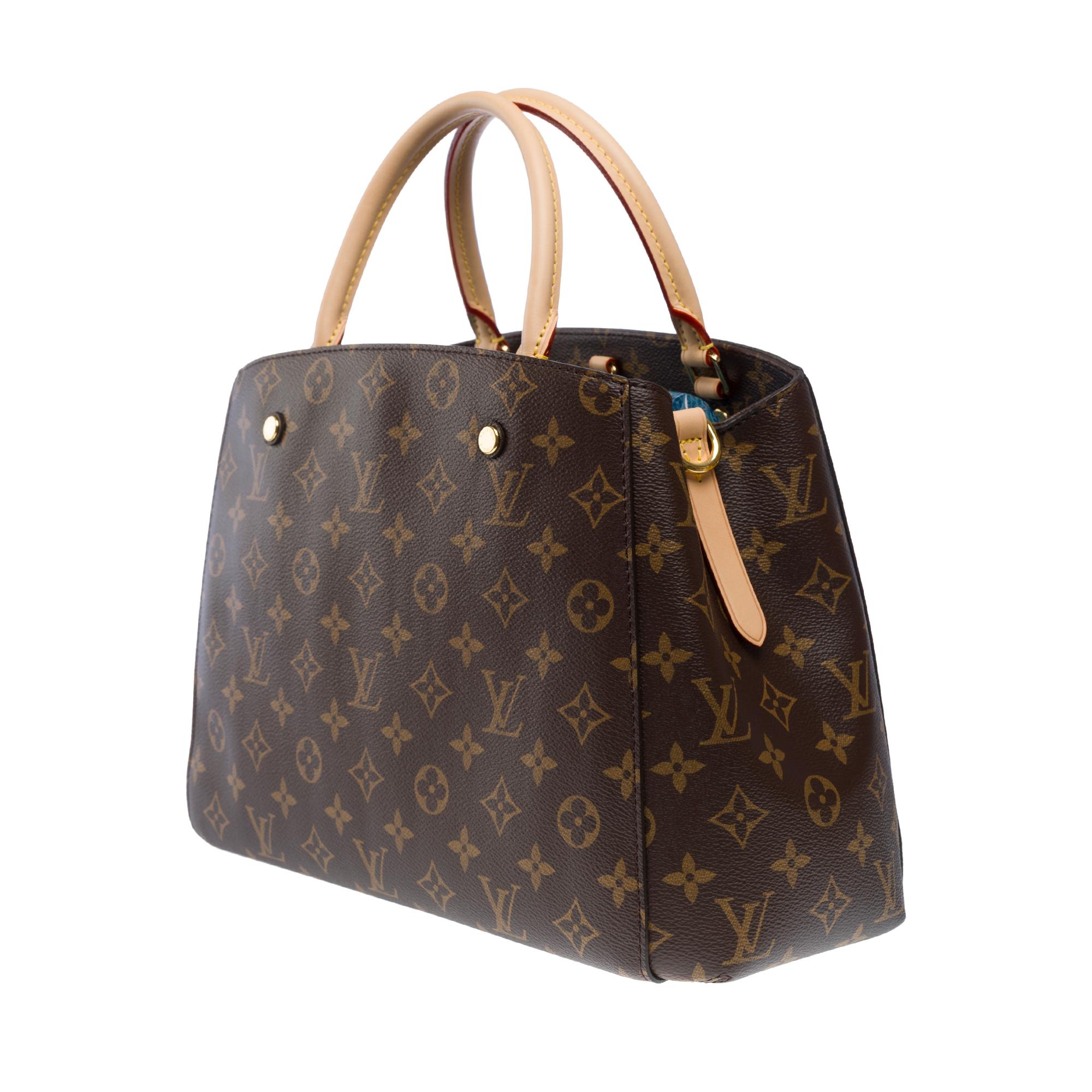 New Louis Vuitton Montaigne MM handbag strap in brown monogram canvas, GHW For Sale 1