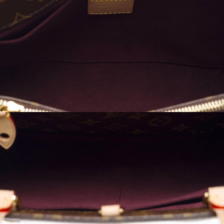 Louis Vuitton Montaigne mm Handbag Strap in Blue/Red Monogram Leather , GHW